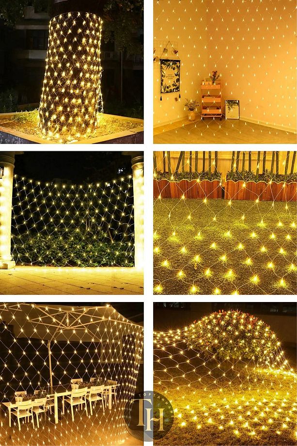 2x2 Metre Animasyonlu Ağ Perde Led Fişli Eklenebilir Modlu File Yılbaşı Süsleme 144 Ledli - 2