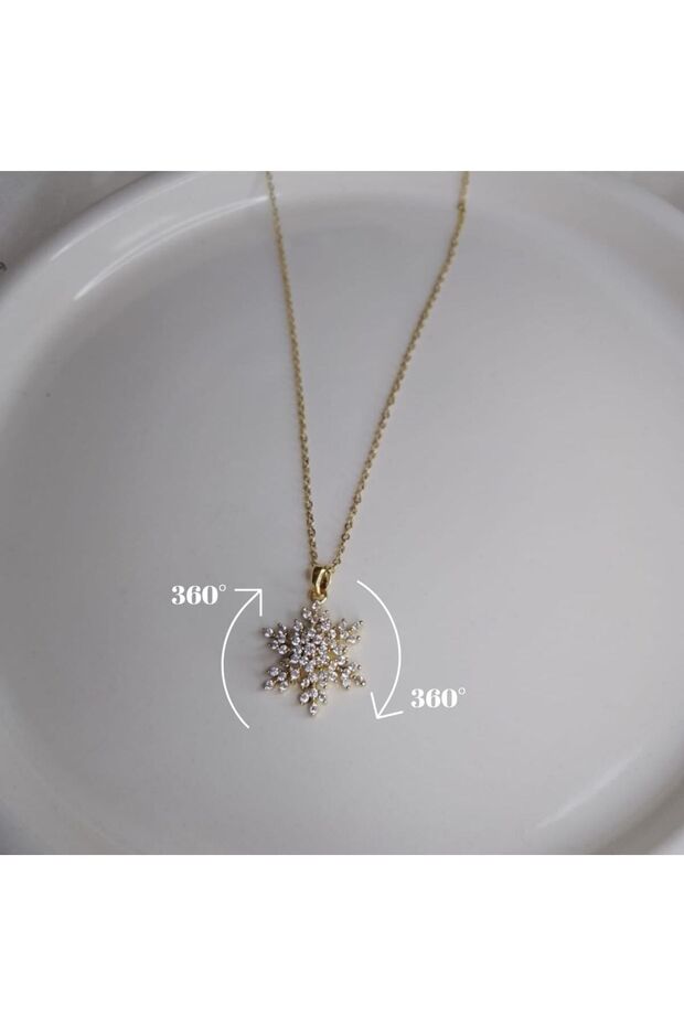 Spinning Snowflake Symbol 316L Steel Stress Necklace