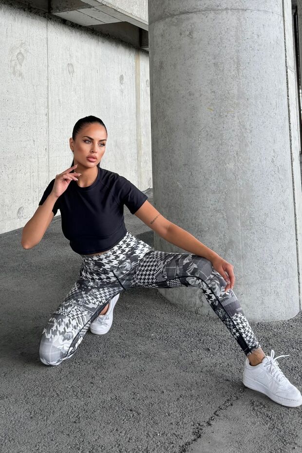 طماق نمط Houndstooth - 4