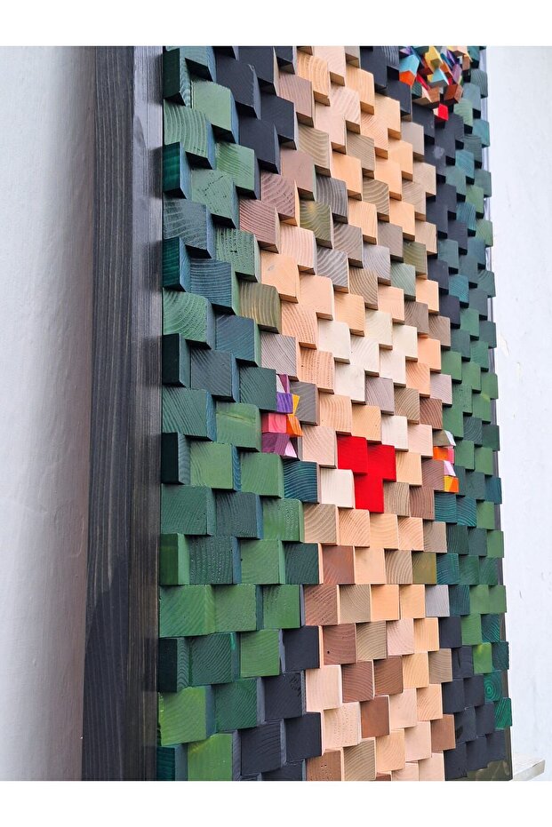 Ahşap Akustik Panel Ev dekorasyonu Diffuser Duvar Paneli 120*80 cm - 3