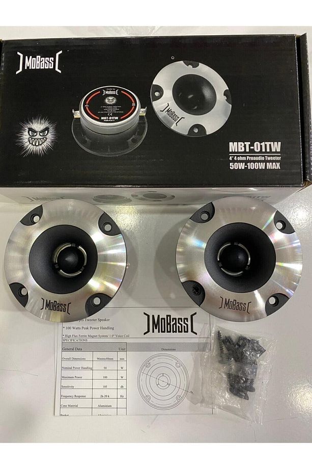 Mobass Mbt-01Uyumlu  Tweeter Profesyonel Ciftti 200wat 100rms Iki Adet - 1