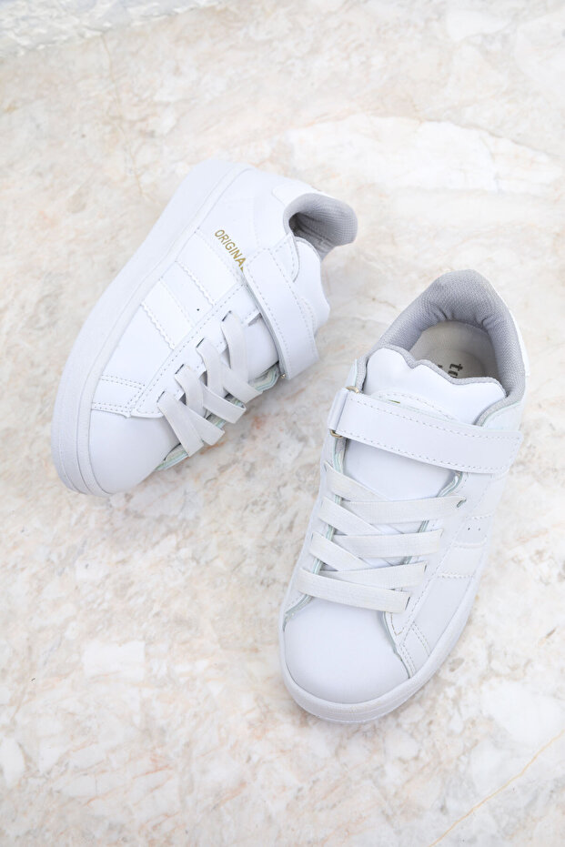 19610 Model Białe Dziecięce Trampki - 1