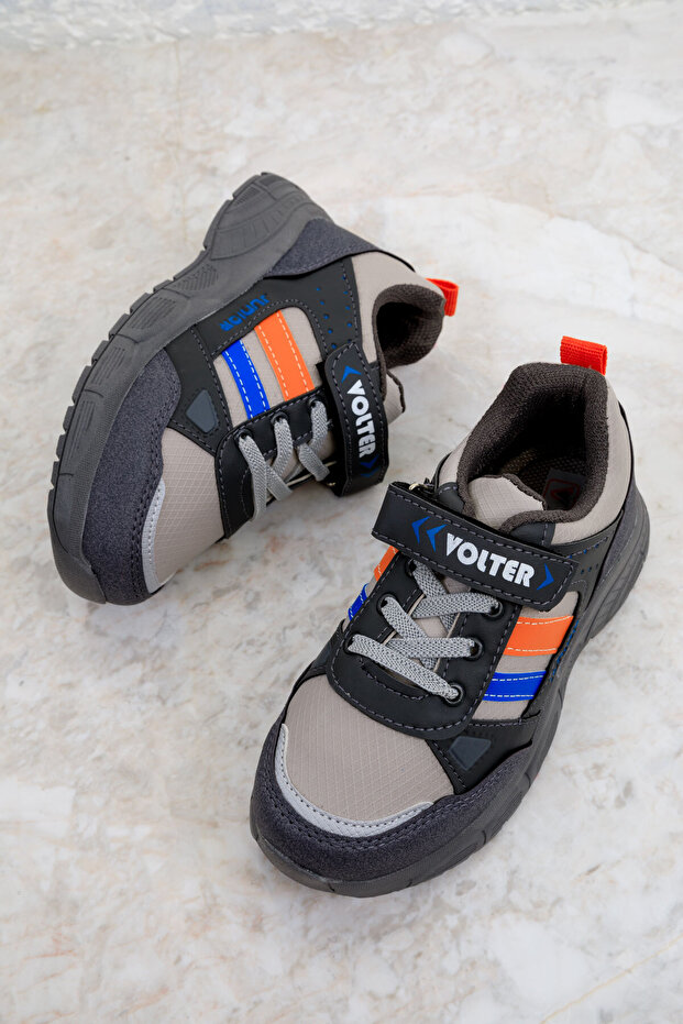 Gyermek tornacipő 19613 - füstölt és narancssárga modell - 3