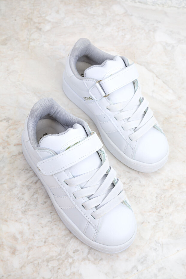 19610 Model Białe Dziecięce Trampki - 2