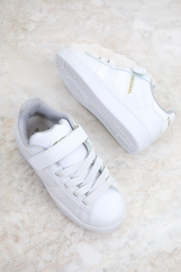 19610 Model Białe Dziecięce Trampki - 3