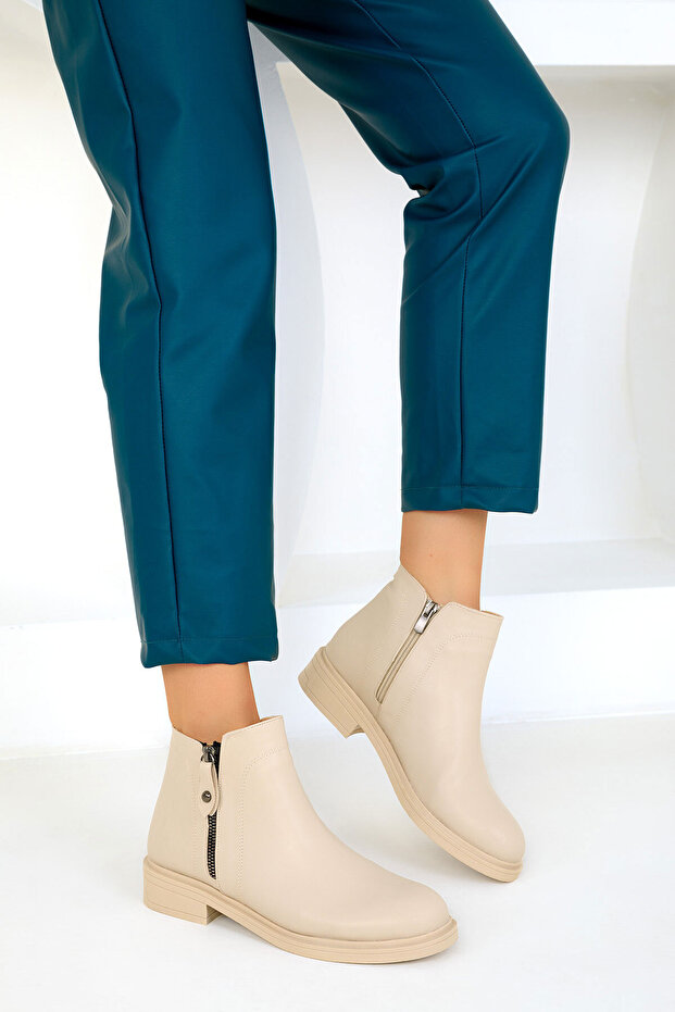 Bej Kadın Bot & Bootie 19553 - 5