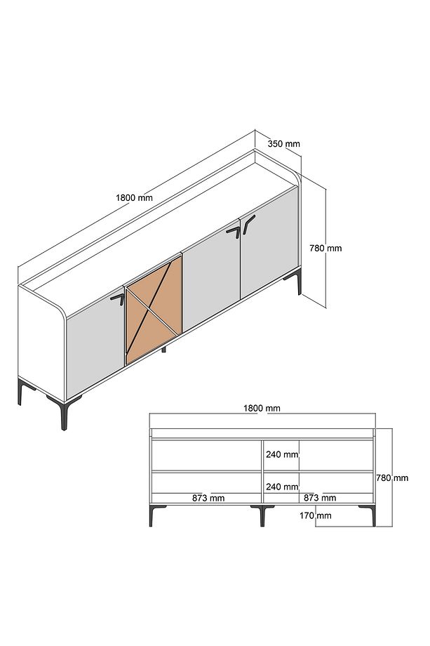 Variant Venedik Konsol - Ceviz / Traverten - 6