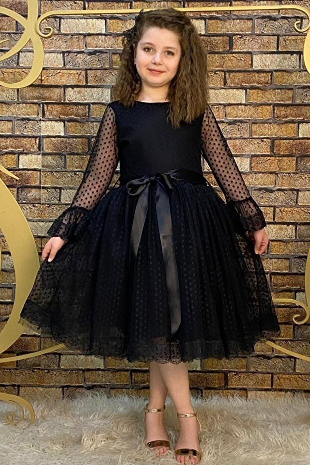 Black Princess Model Children's Evening Dress - Aby4441