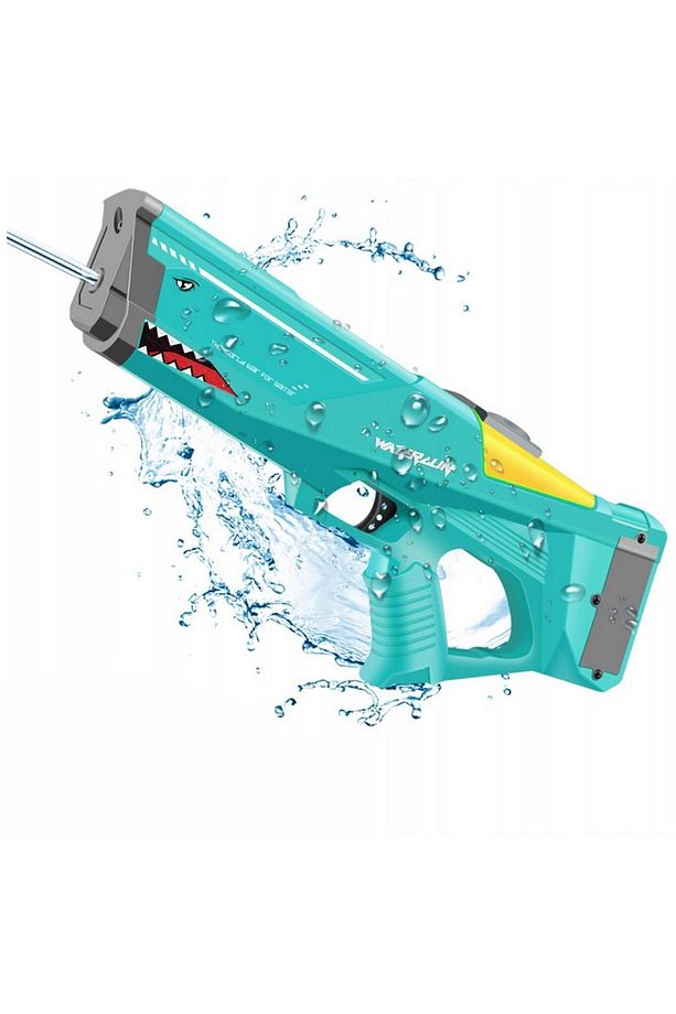USB ile Şarj Olabilen 550 ML Su Hazneli Uzun Menzilli Elektronik Su Tabancası 43 cm - Yeşil - 3