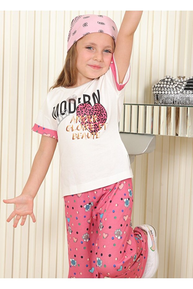 Girl's Sports Two-Piece Tracksuit Set Printed