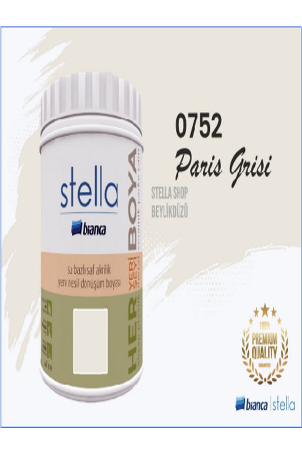 Stella Su Bazlı Saf Akrilik Boya 1lt Ral Renkler Paris Grisi - 1