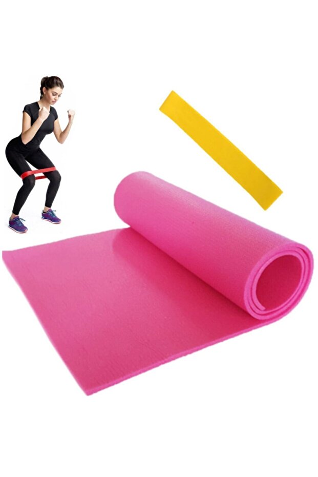 Pilates Cushion Aerobic Band Middle Pole Yellow 2 Piece Pilates Set