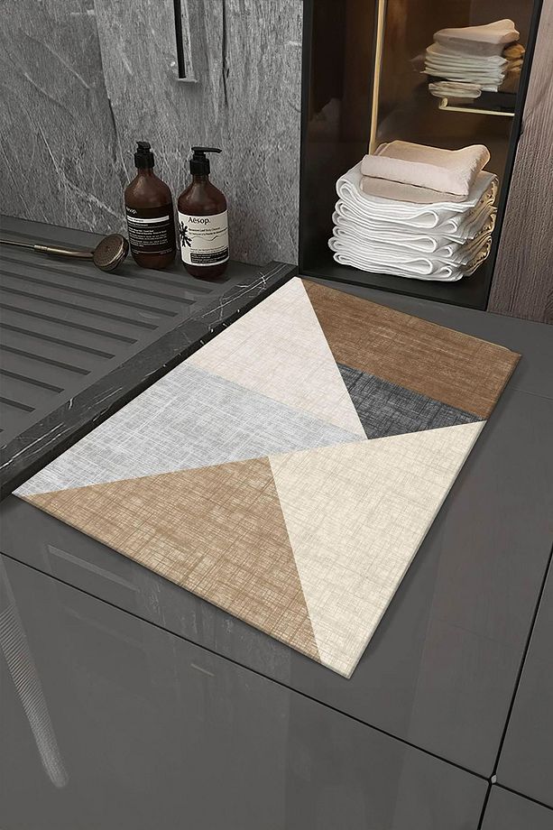 Kaymaz Taban, Yıkanabilir Lavabo Önü Paspası, Banyo Paspası, Duşakabin Önü Paspası (3) - 1