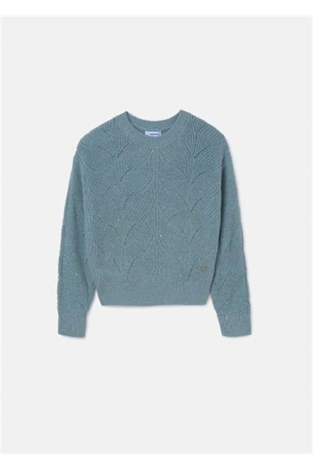 Girl's Sequined Sweater Water Green 7303