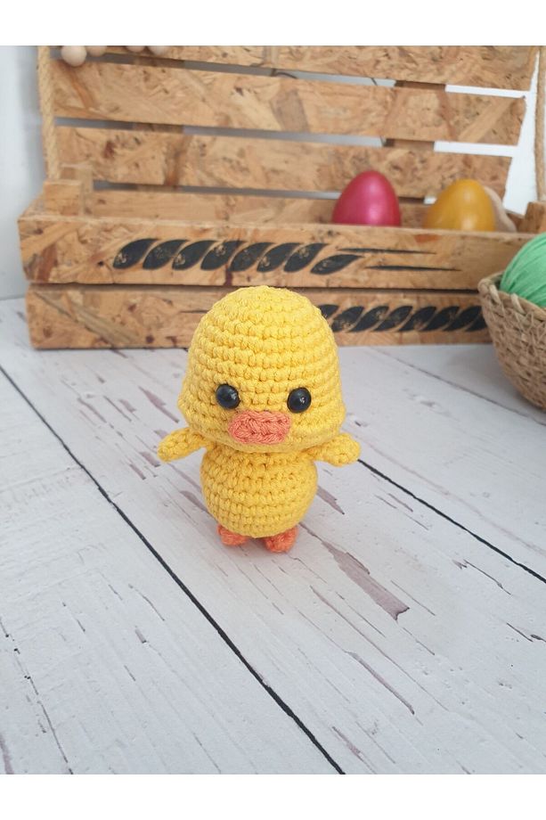 Amigurumi örgü minik sarı ördek anahtarlik - 1