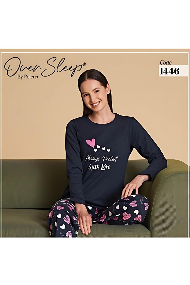 KADIN UZUN KOL PİJAMA TAKIMI - 1