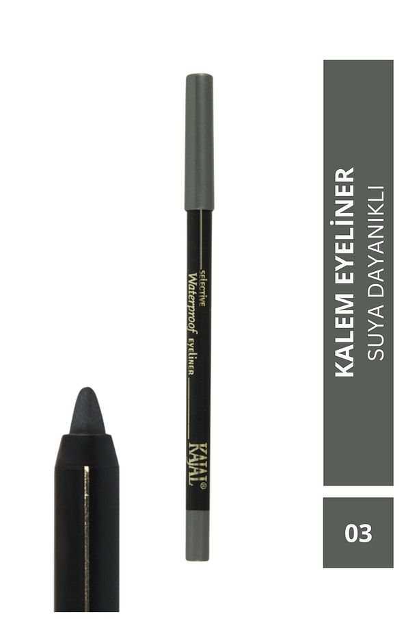 Antrasit Gri Suya Dayanıklı Göz Kalemi & Charcoal Gray Selective Waterproof Eyeliner Pencil - No: 03 - 1