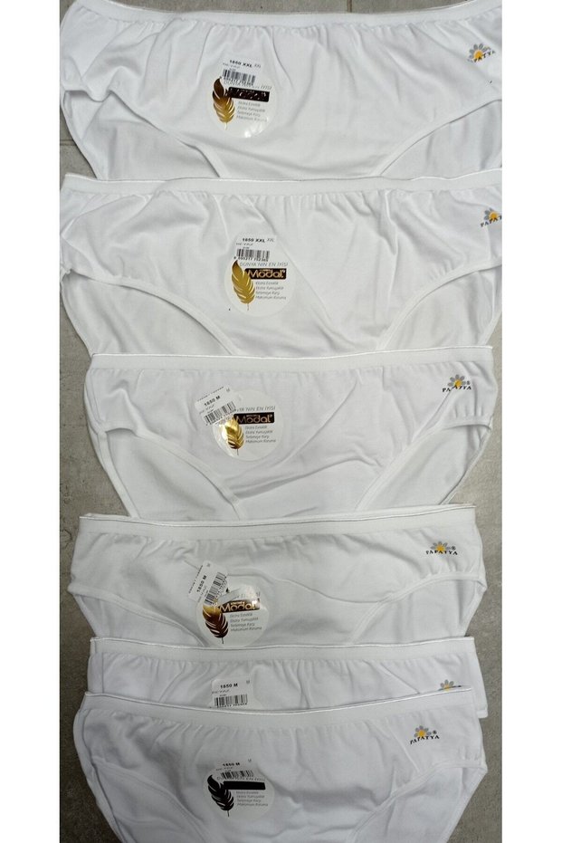 Women's White Modal 6-Piece Bikini Waist Panties