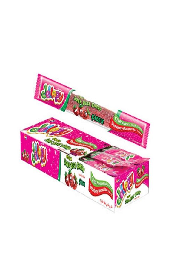 Jellopy Şerit Şeker Çilekli 10 gr 48 Adet - 1