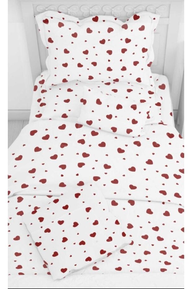 طقم ملاءات سرير مطاطية مقاس 120×200+35 سم مع 2 غطاء وسادة، لون أحمر، مقاس كينج