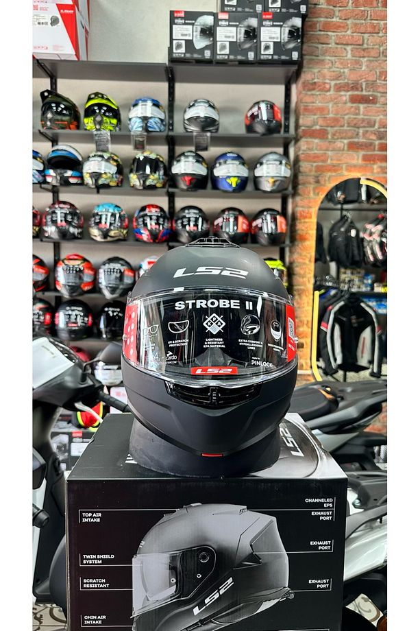 STROBE 2 MAT SİYAH KASK - 4