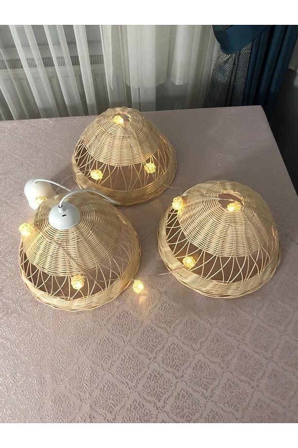 Bambu, Rattan, Hasır Avize - 3