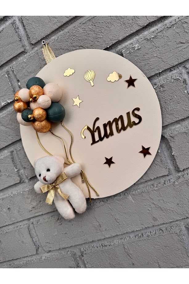 26 cm Yuvarlak Bubble Ayıcıklı Bebek Kapı ve Duvar Süsü - 2