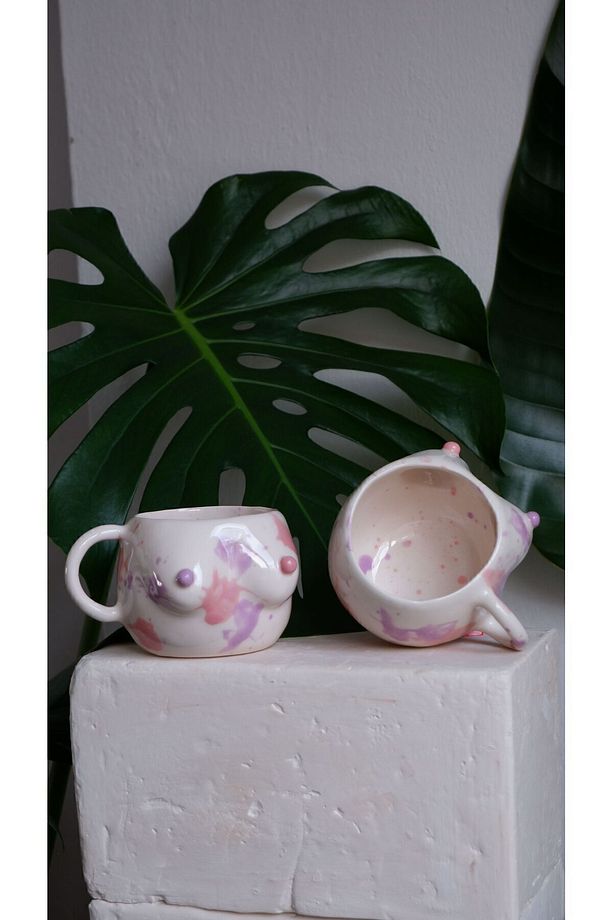 HOLİ MUG, El Yapımı Seramik Kupa, Memeli Bardak , Memeli Kupa, Memeli Mug, okyanusceramic - 2