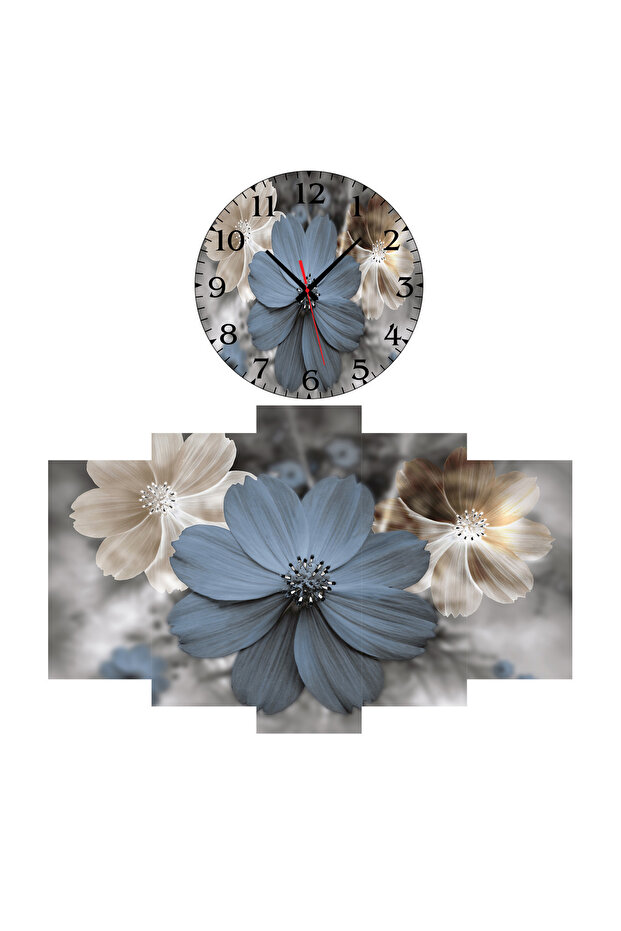 Duvar Mdf Tablo  5 Parça Set Ve saatli - 2