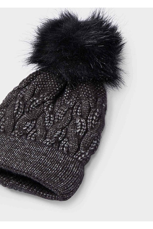 Kız Çocuk Örme Bere Siyah - 2