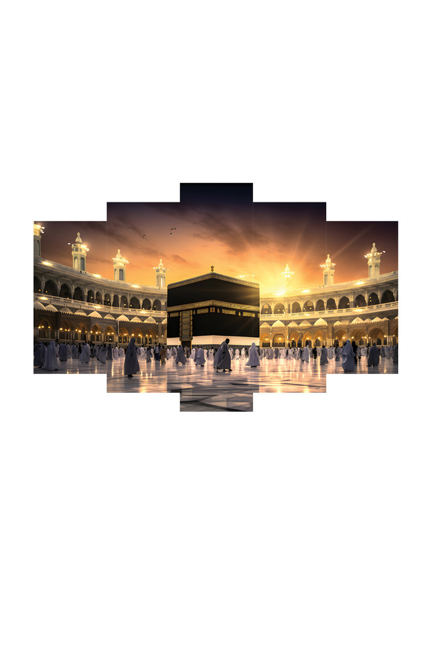 Duvar Mdf Tablo  5 Parça Set Ve saatli - 3