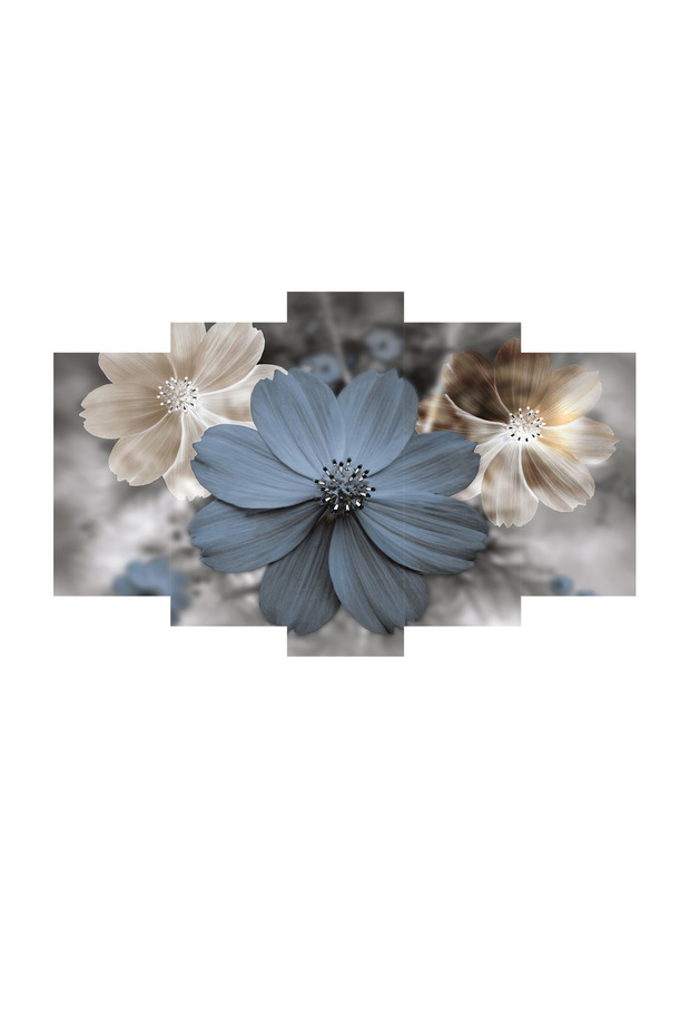 Duvar Mdf Tablo  5 Parça Set Ve saatli - 3