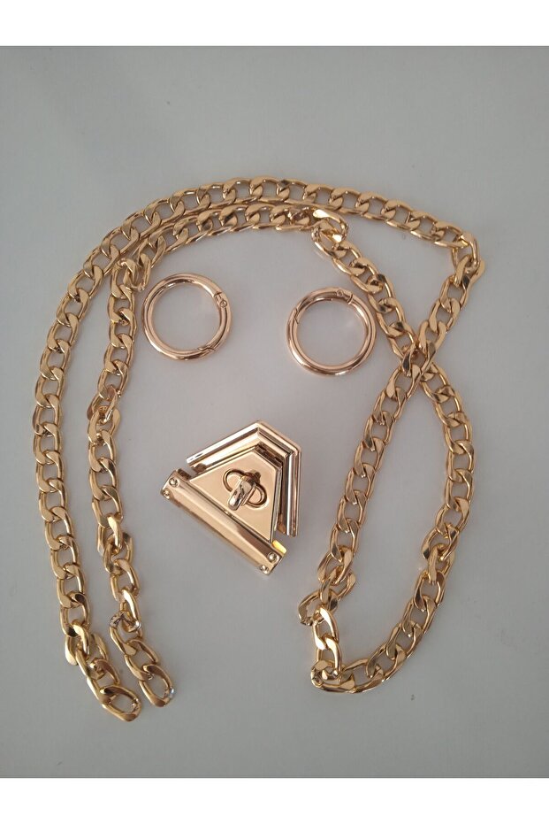 Gold Chain Set - 1 Meter Chain and Two Rings