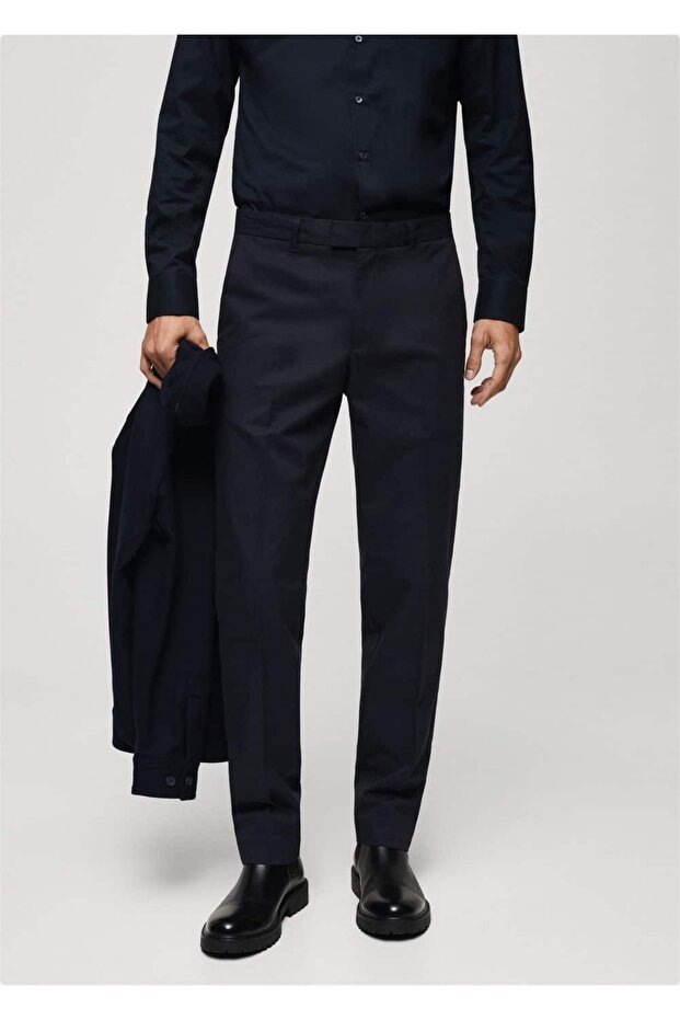 Regular kesim pamuklu pantolon - 1