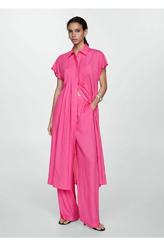 Düz kesim lyocell pantolon - 2