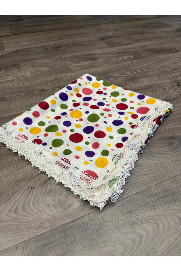 Stain Resistant White Colored Patterned Tableware Cloth, Picnic Cloth, Table Cloth