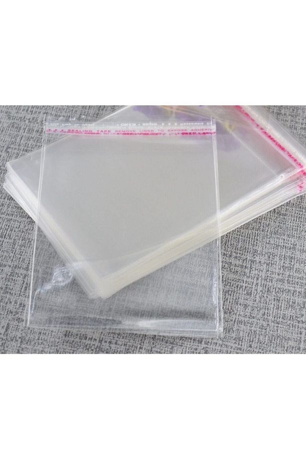 Bantlı Jelatin Şeffaf Poşet 50*70 Büyük Boy 5 Adet - 1