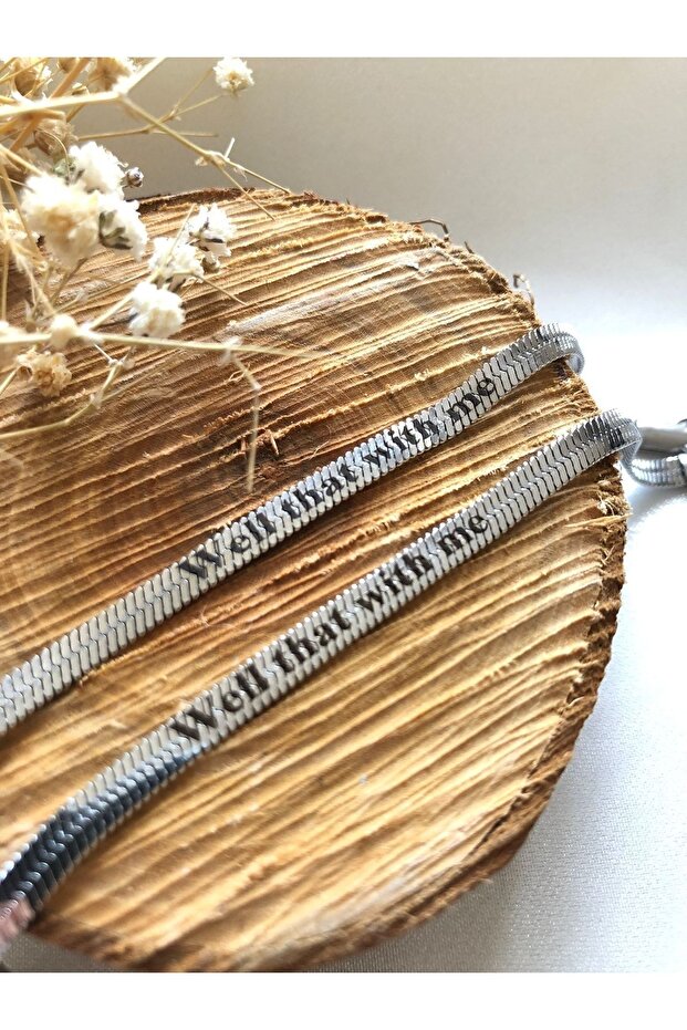 Italia Steel Written Couple Bracelet (well that with me)