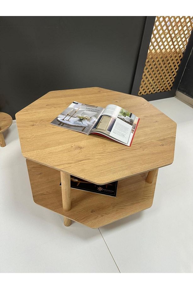 Sekizgen Sehpa: Bohem Orta Sehpa Ile Evinize Modern Dokunuş 80cm Çap - 7