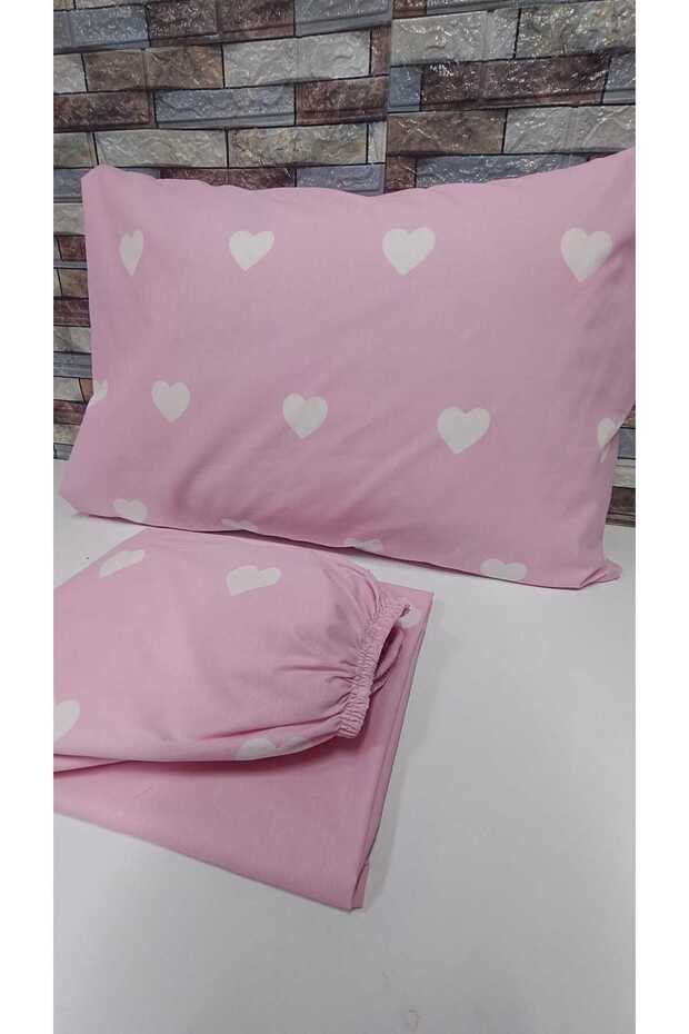 Cotton Heart Pattern Double Person Elastic Sheets Set