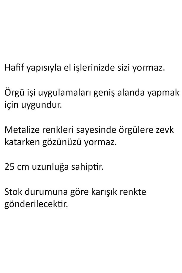25 CM RENKLİ METAL TIĞ ŞİŞ SETİ 7 ADET (2.5/3/3.5/4/4.5/5/6) - 4