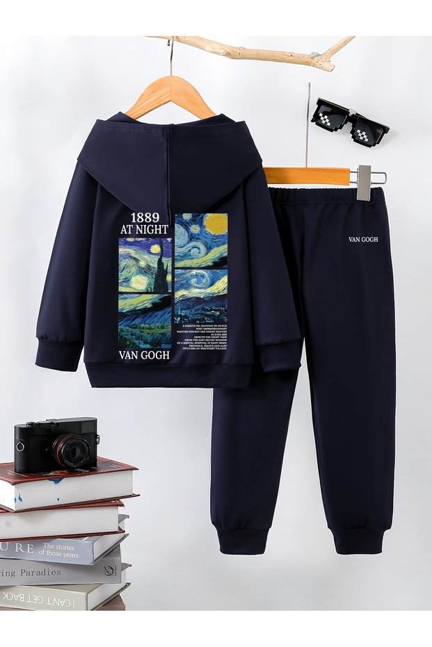 Van Gogh Premium Compact Sweatshirt & Sweatpants Set for Girls & Boys - 2 Piece Sports Set