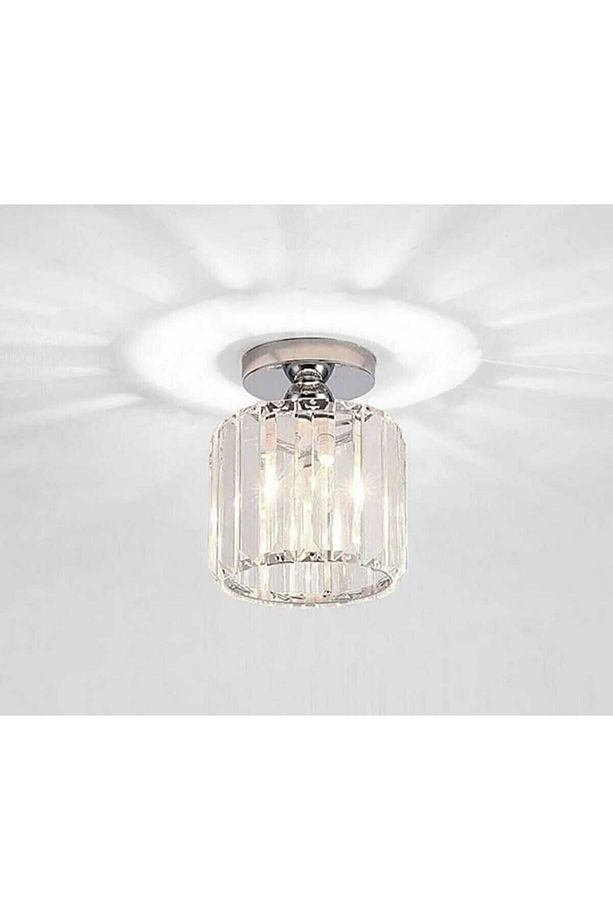 Plafonyer Lüks Kristal Taşlı Krom Avize - 3