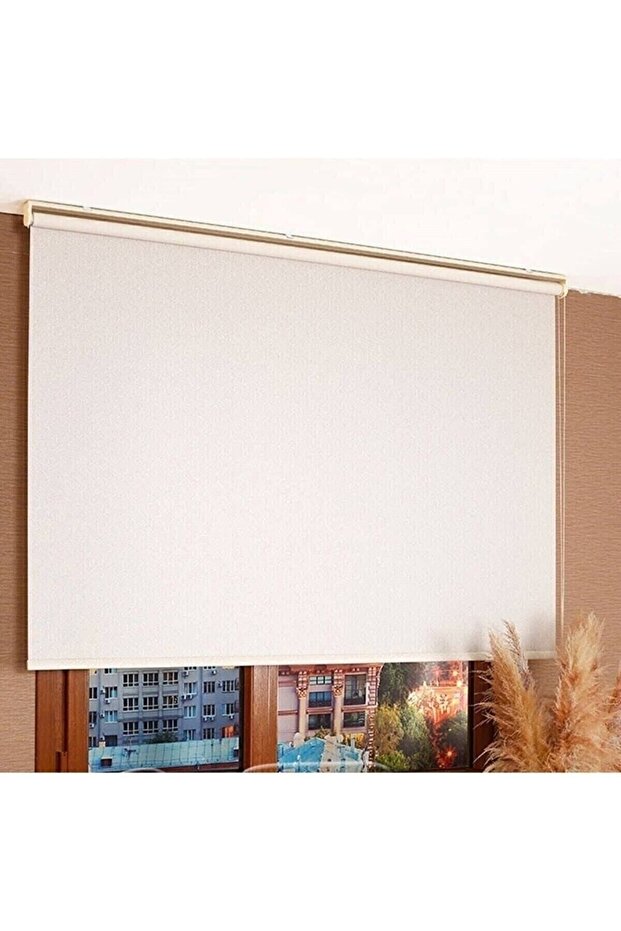 Krem Modern Stor Perde Eteksiz - 1