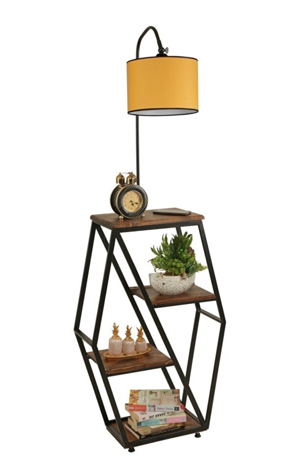 Sembol Ceviz Lambader Silindir Hardal Abajurlu - 1