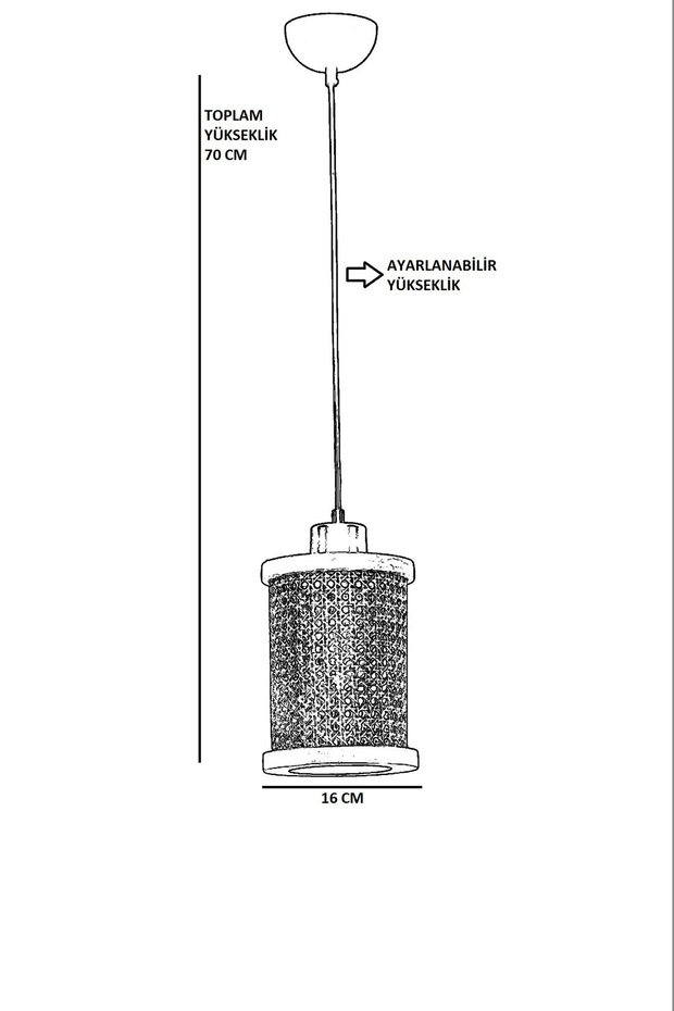 GİZEM KÜÇÜK TEKLİ CEVİZ RATTAN SARKIT - 3