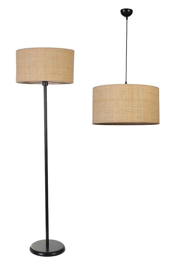 HASIR RATTAN AVİZE LAMBADER 2 Lİ SET - 2