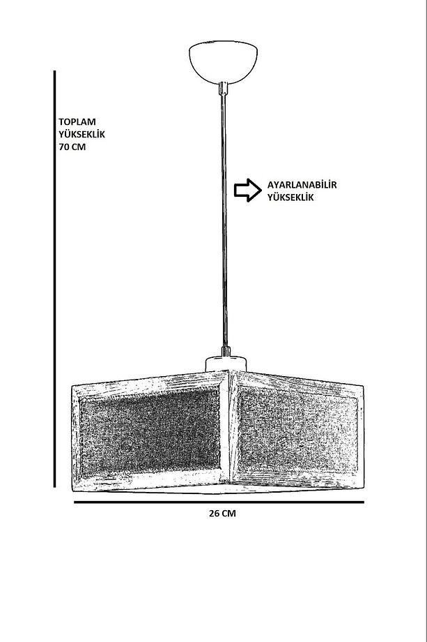 KUMSAL BÜYÜK TEKLİ CEVİZ RATTAN AVİZE - 4