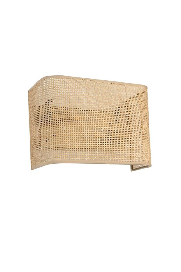 ÖRGÜLÜ RATTAN ABAJURLU DİKDÖRTGEN APLİK - 1