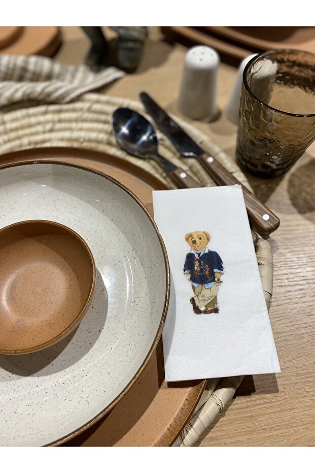 Teddy Bear Cool Printed Presentation Napkin 16 Pieces